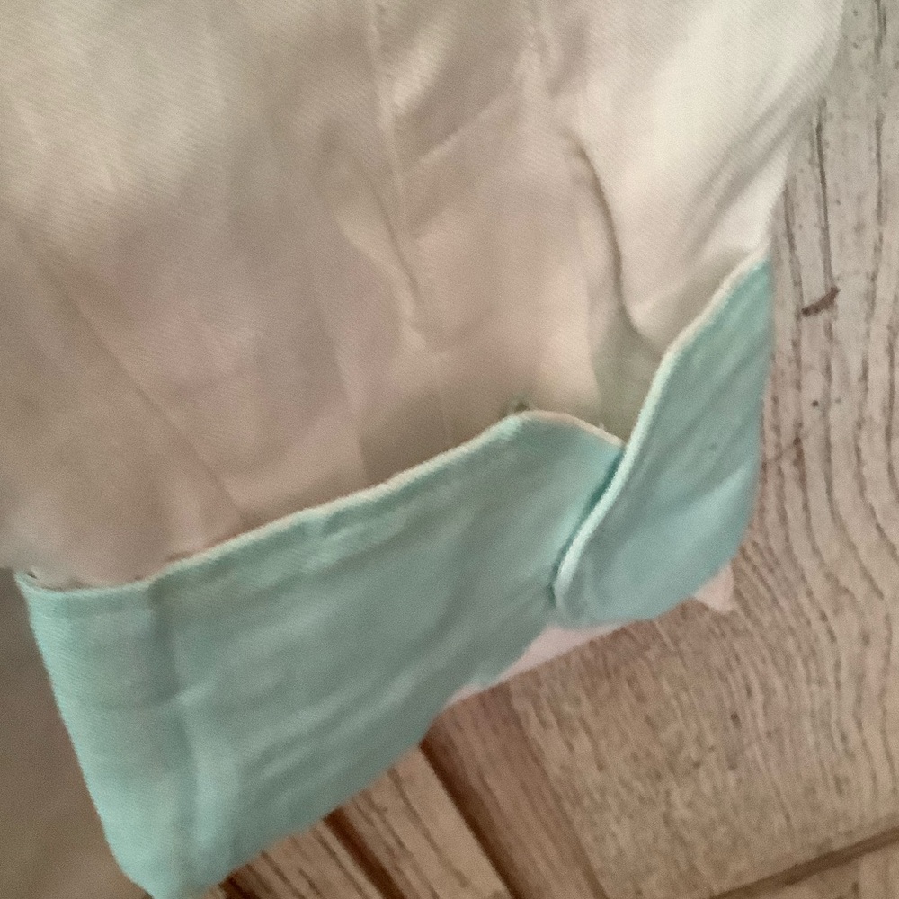 Bohio White and aqua Casual linen Shirt. Guayabera style xl nwt - Picture 6 of 11